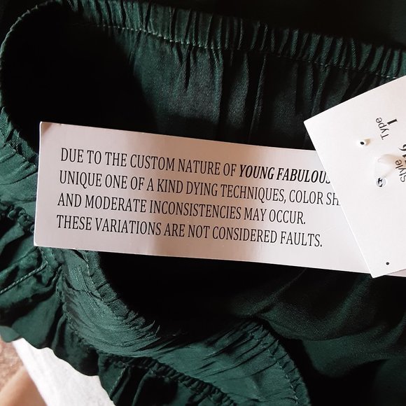 Young Fabulous & Broke New! Green Silky Joggers Size Small - Picture 10 of 12